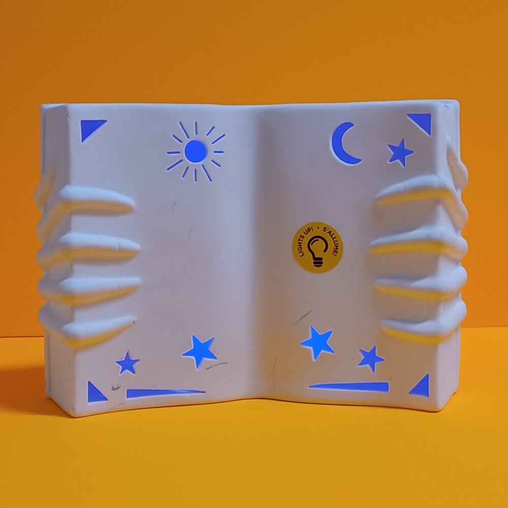 Ceramic Illuminated Halloween Book Decoration